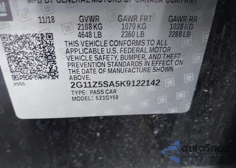 2019 Chevrolet Impala Lt from USA, damaged, VIN 2G11Z5SA5K9122142